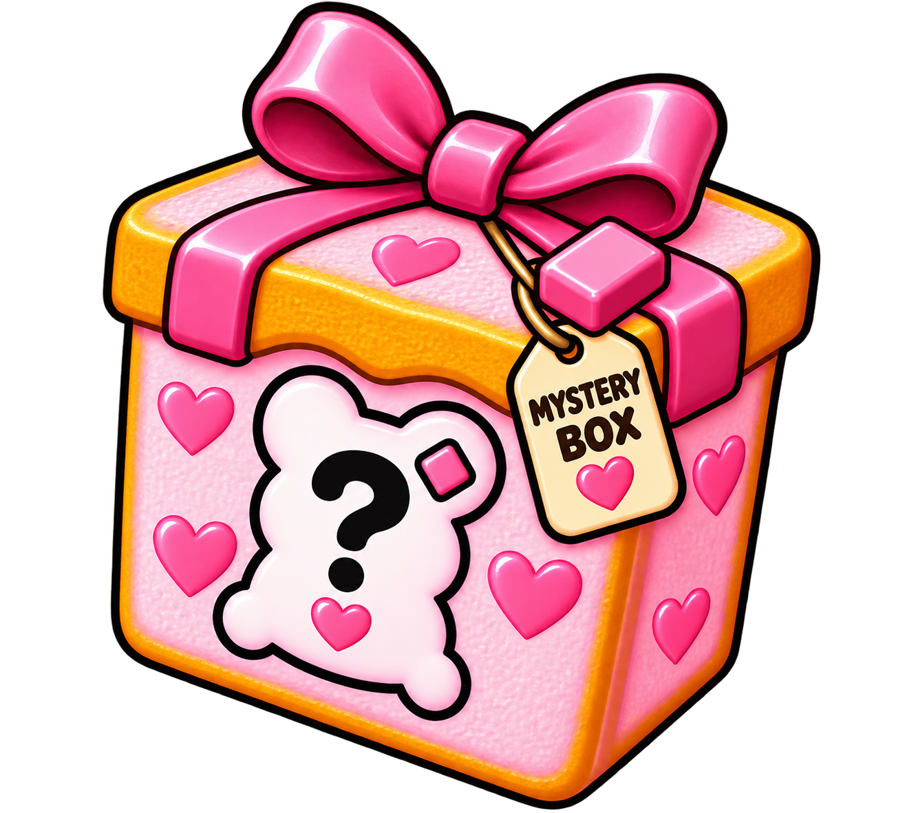 Pink strawberry mystery box of squishy keychains